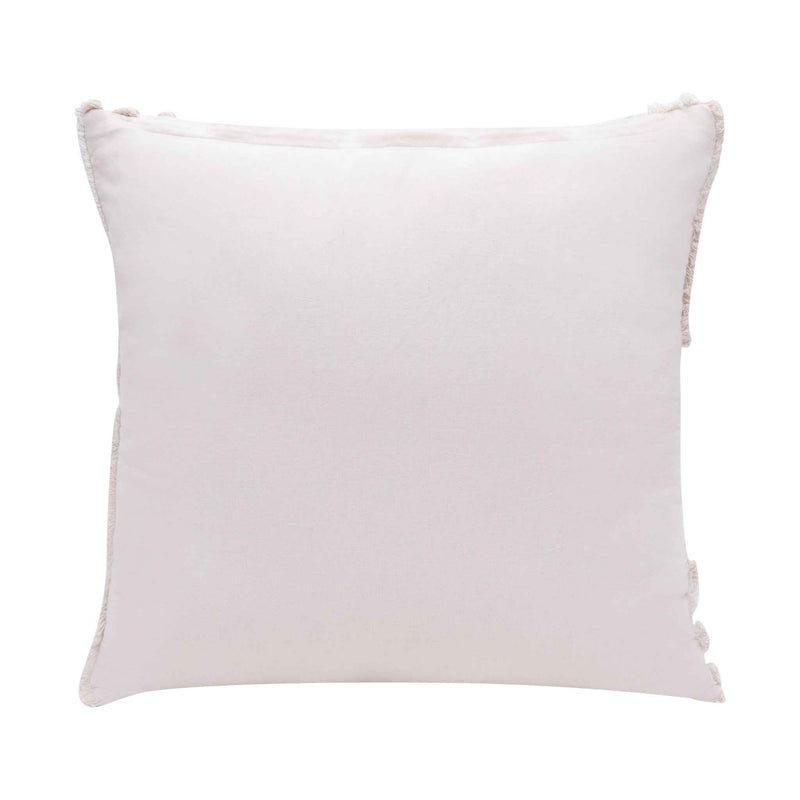 22" X 22" Cream And White 100% Cotton Striped Zippered Pillow