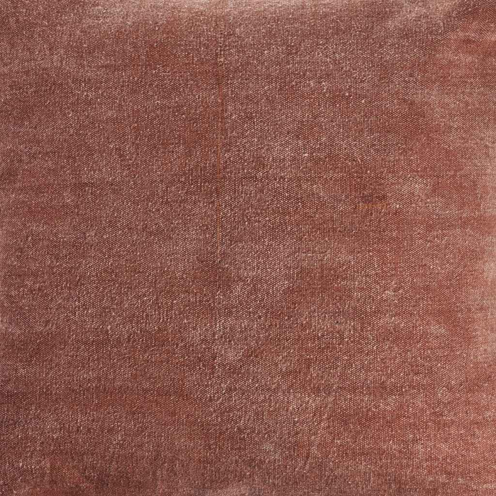 24" X 24" Clay 100% Cotton Zippered Pillow