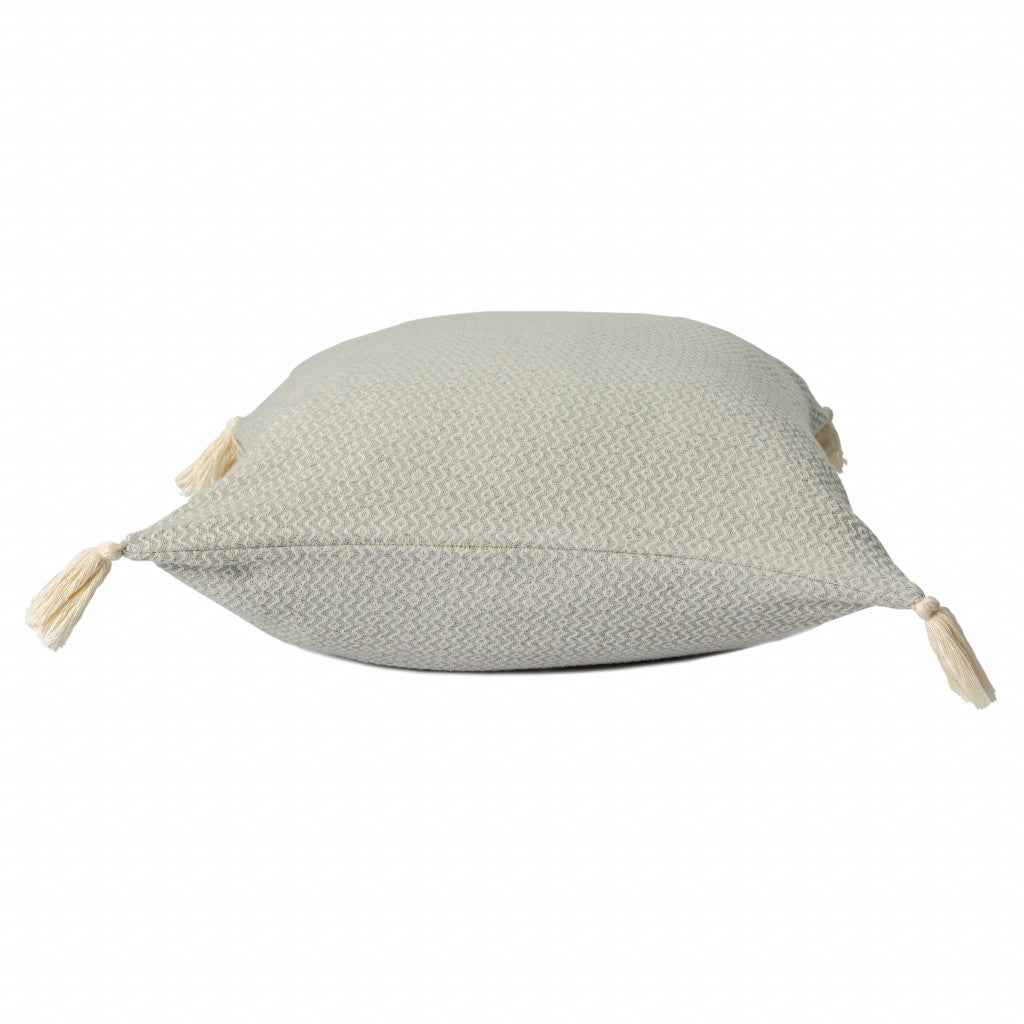 18" X 18" Light Gray 100% Cotton Geometric Zippered Pillow