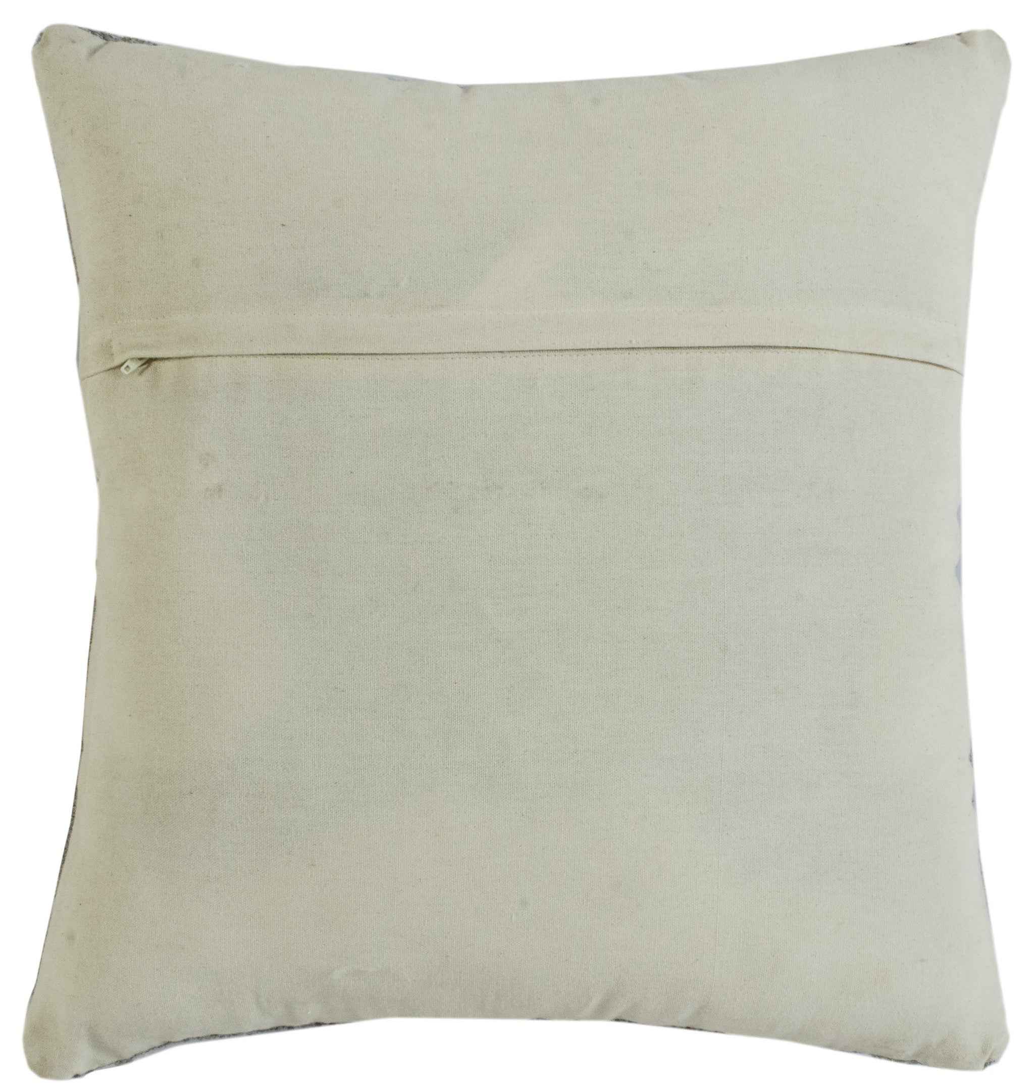 20" X 20" Gray Black Yellow And Ivory 100% Cotton Geometric Zippered Pillow