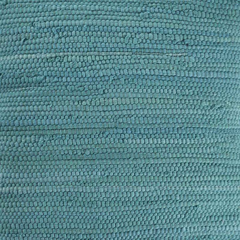 20" X 20" Turquoise Blue And Tan 100% Cotton Zippered Pillow