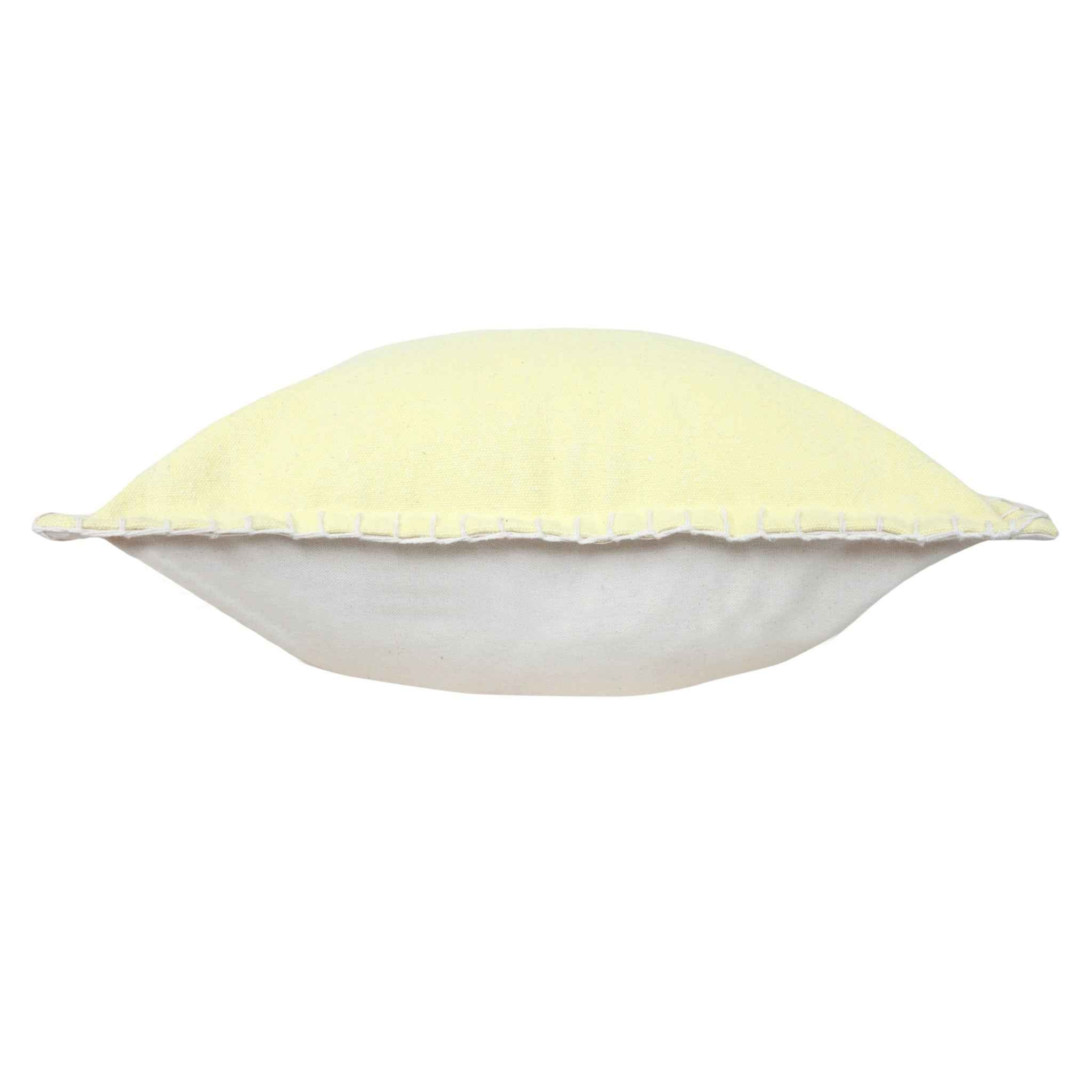 20" X 20" Light Yellow 100% Cotton Zippered Pillow