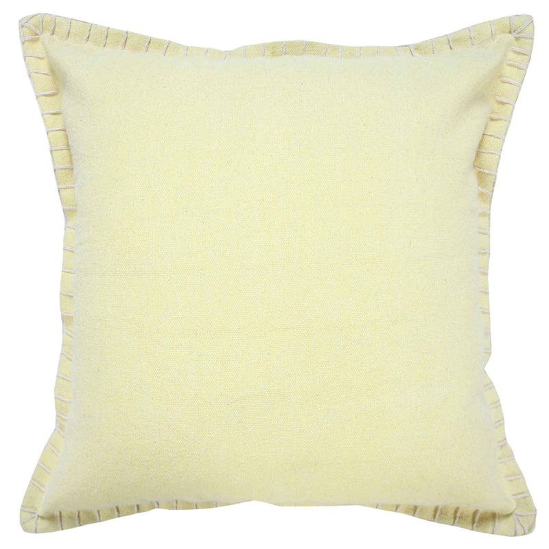 20" X 20" Light Yellow 100% Cotton Zippered Pillow