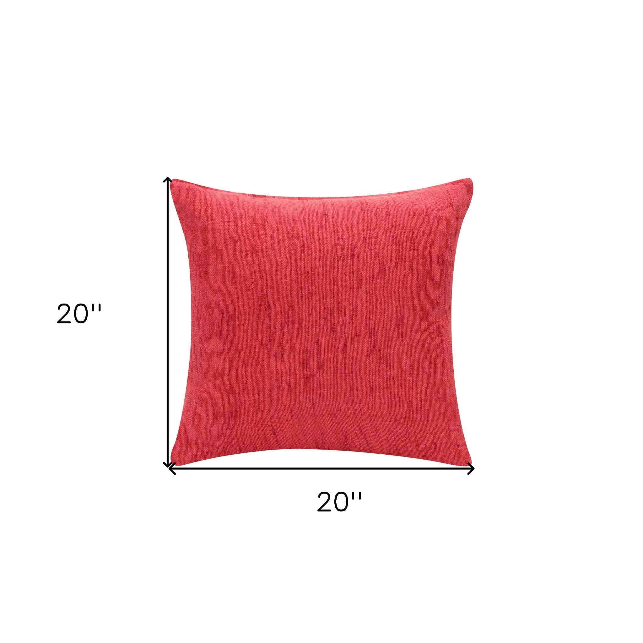 20" X 20" Coral Linen Zippered Pillow