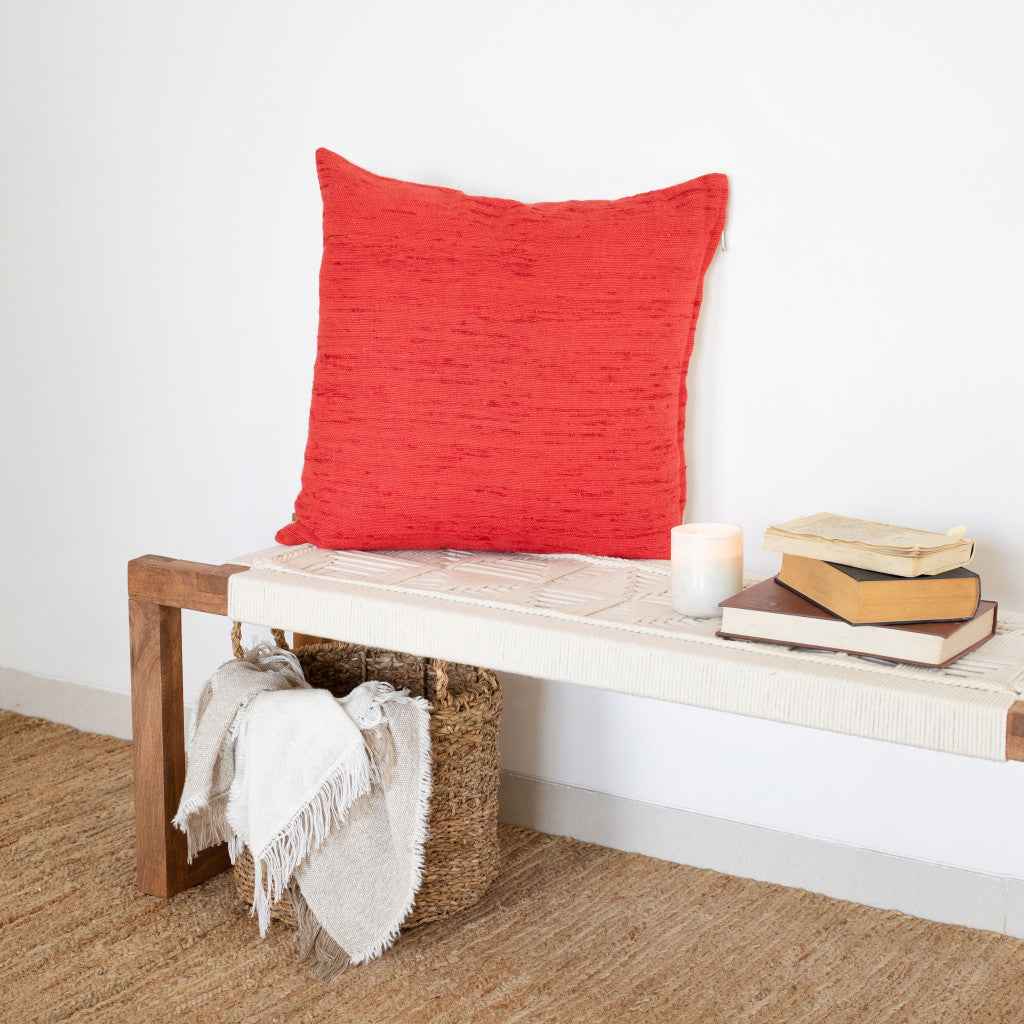 20" X 20" Coral Linen Zippered Pillow
