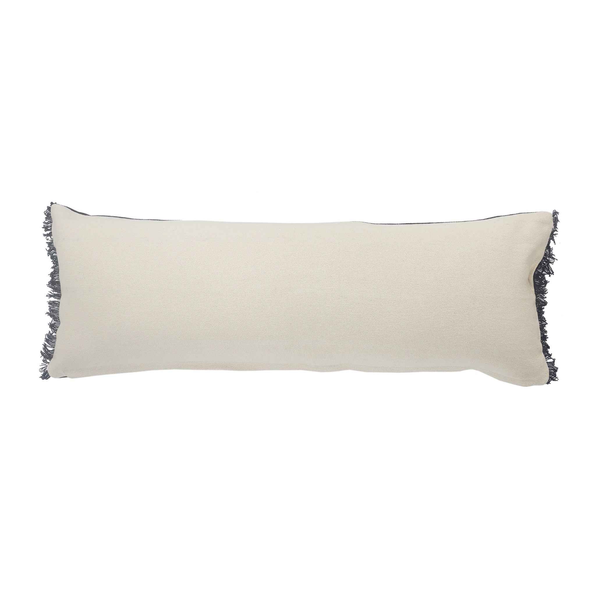 14" X 36" Navy And Tan 100% Cotton Zippered Pillow