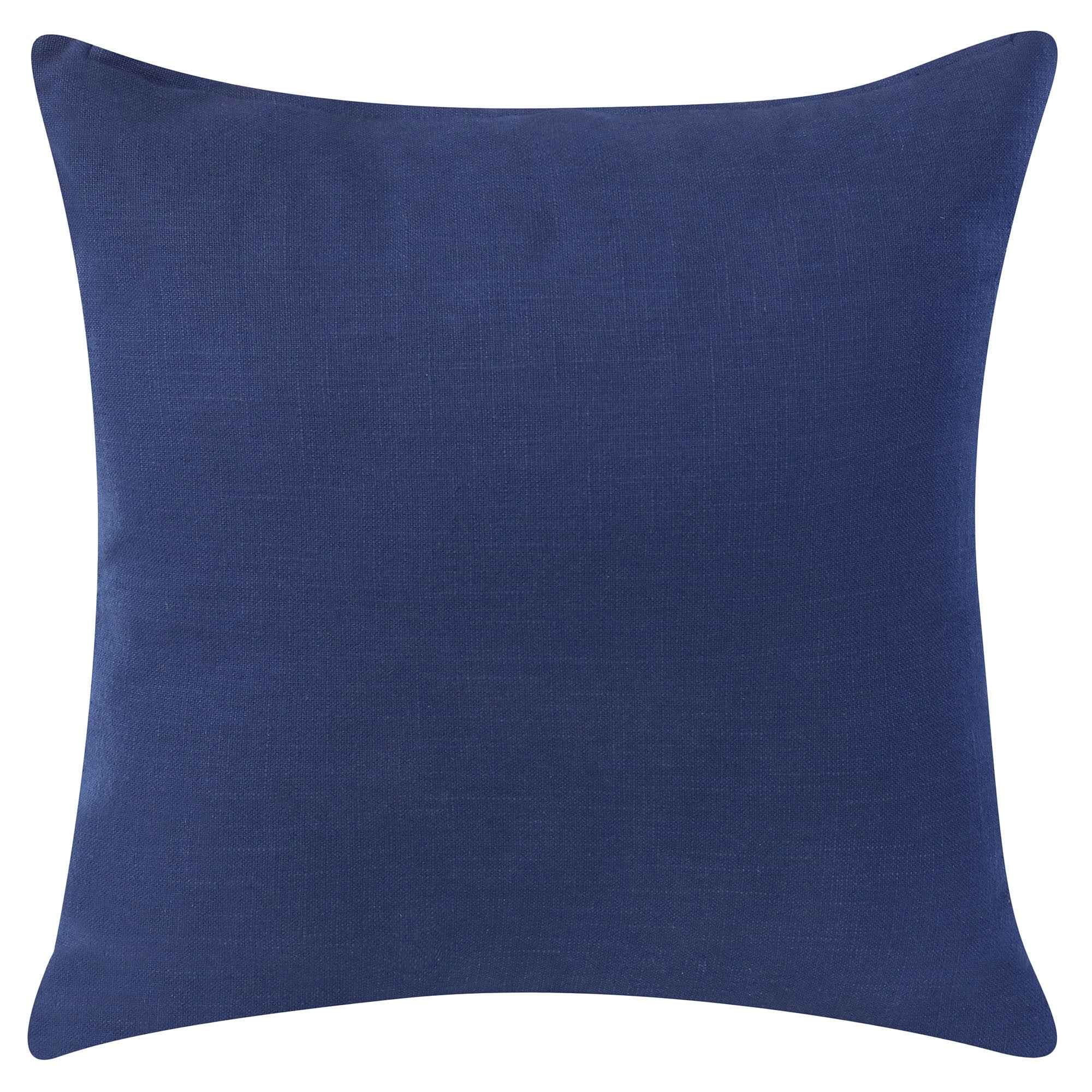 20" X 20" Navy And Ivory 100% Cotton Abstract Zippered Pillow