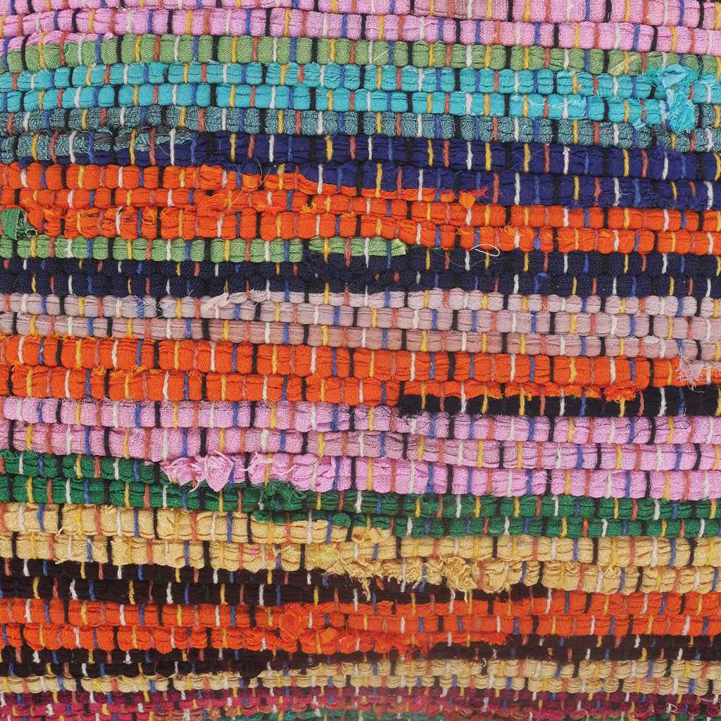 20" X 20" Tan Red Blue Yellow And Orange 100% Cotton Geometric Zippered Pillow