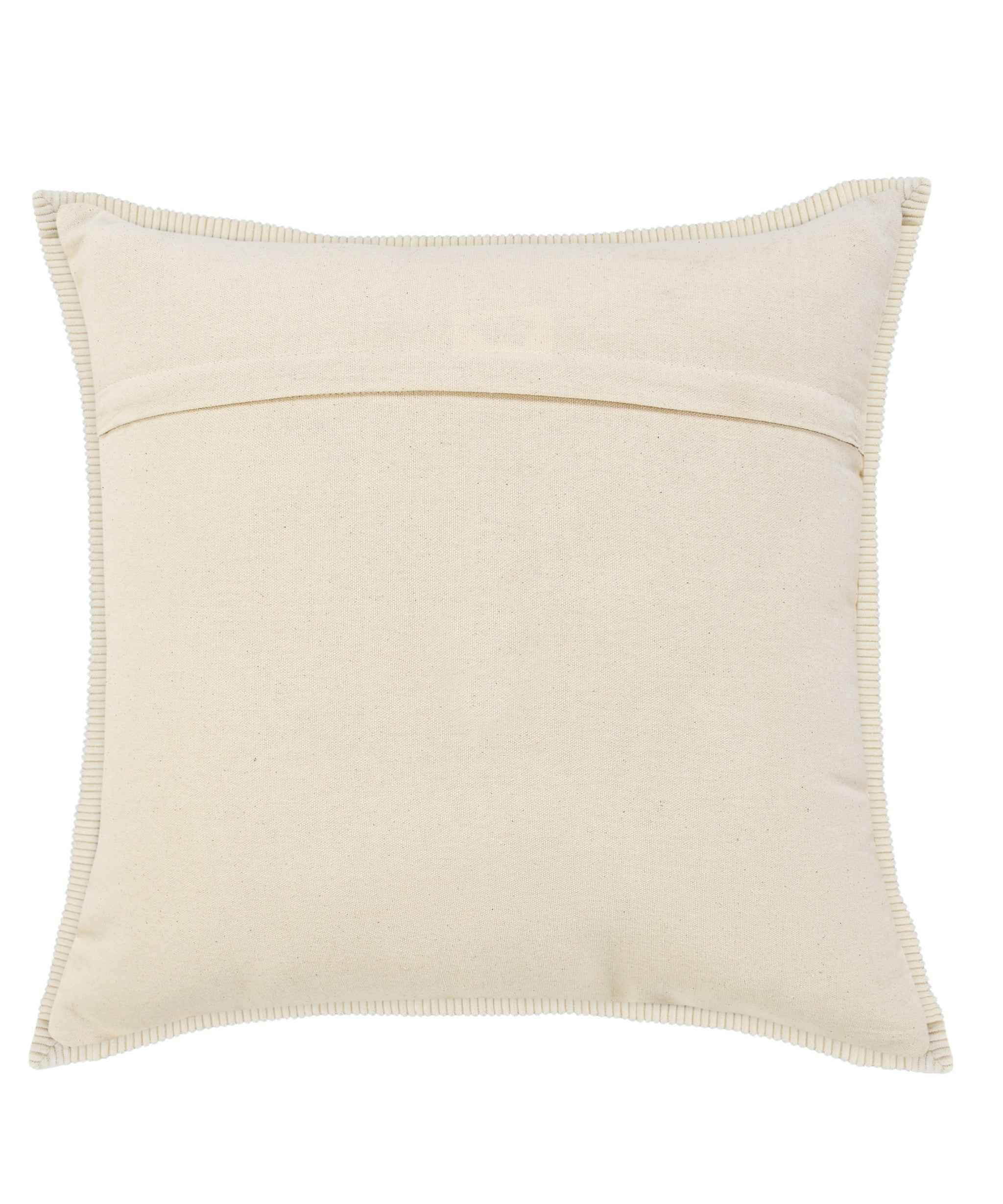 20" X 20" Gray And Cream 100% Cotton Zippered Pillow