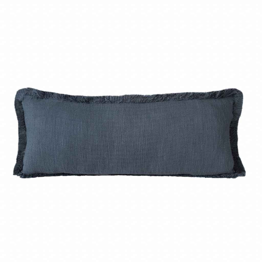 14" X 36" Navy Blue 100% Cotton Zippered Pillow