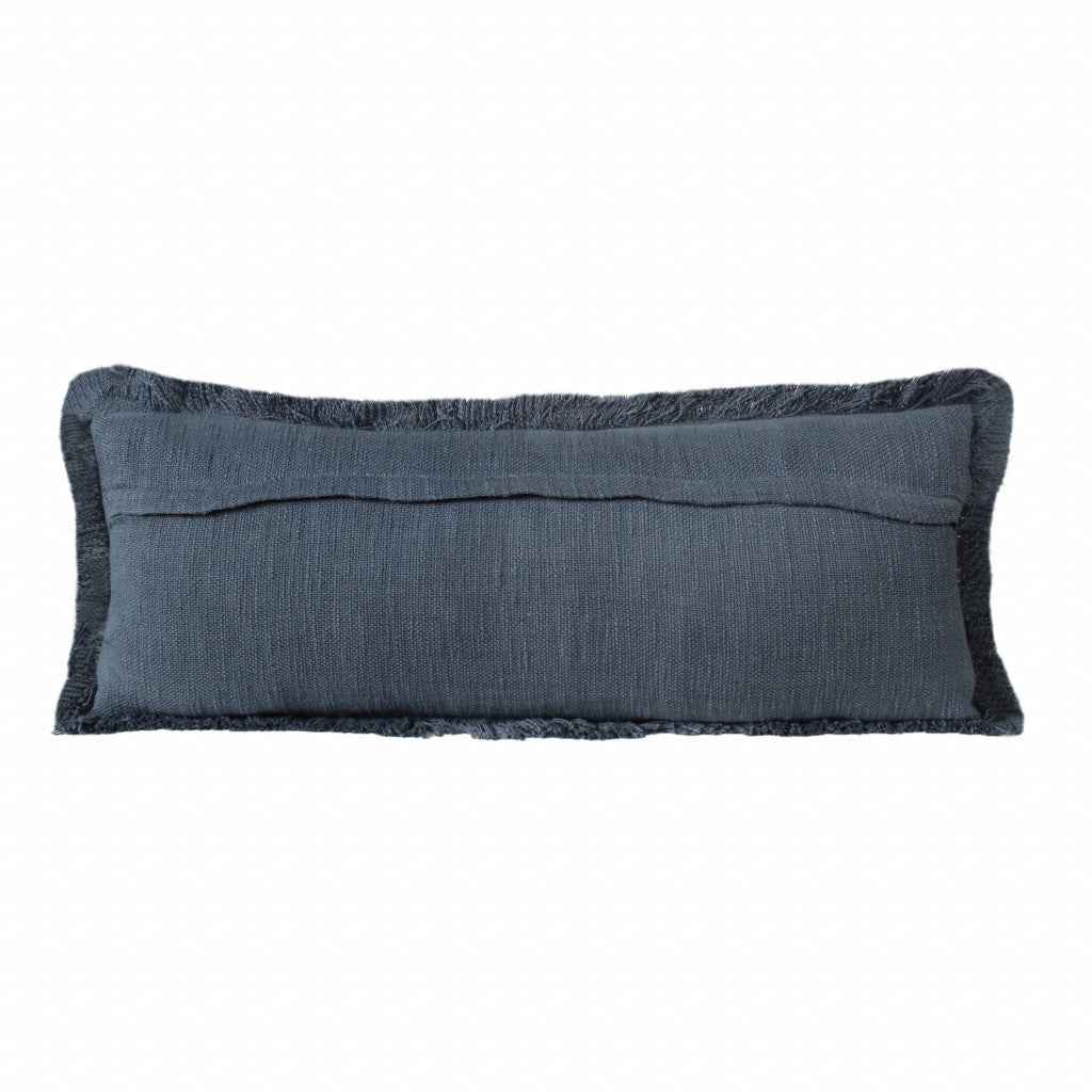 14" X 36" Navy Blue 100% Cotton Zippered Pillow