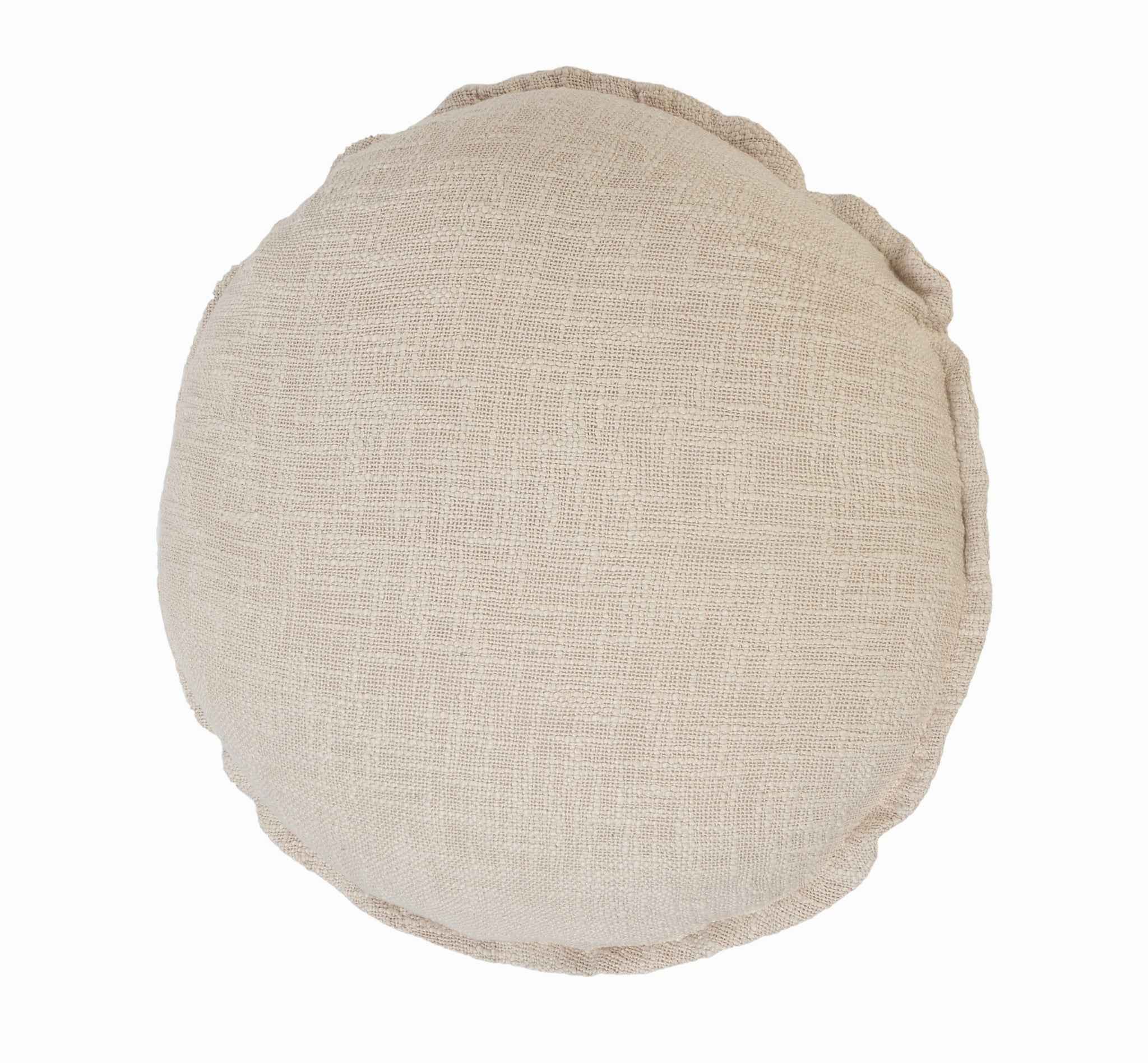 20" X 20" Round Birch Round 100% Cotton Zippered Pillow