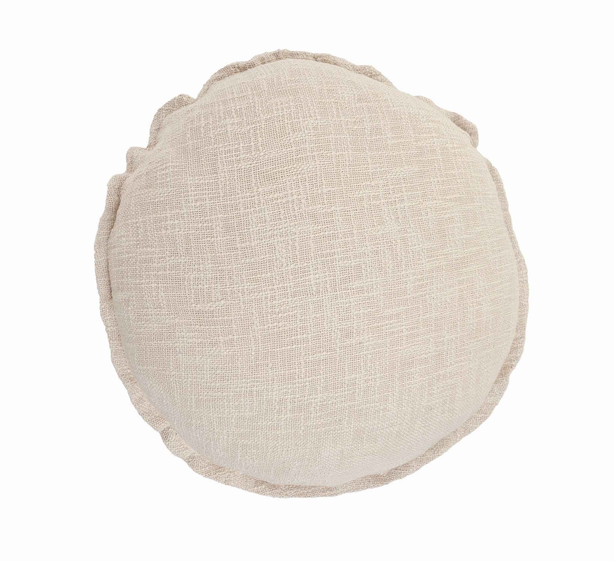 20" X 20" Round Birch Round 100% Cotton Zippered Pillow