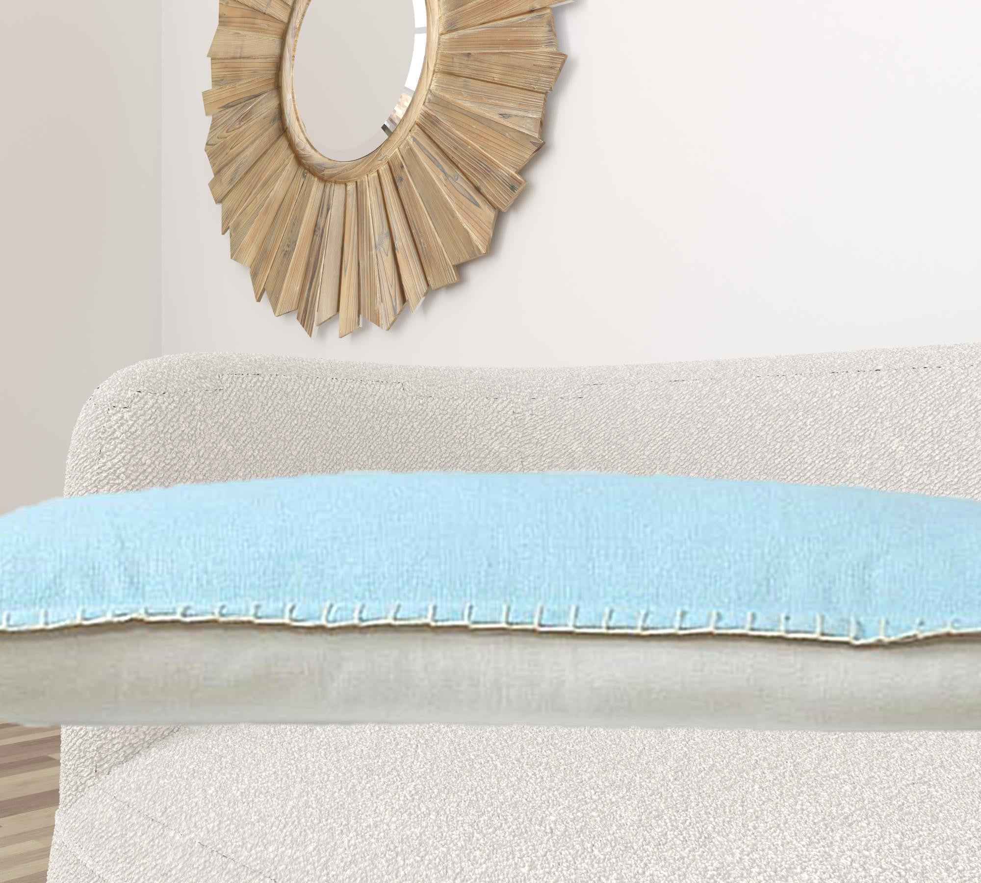 14" X 36" Light Blue 100% Cotton Zippered Pillow