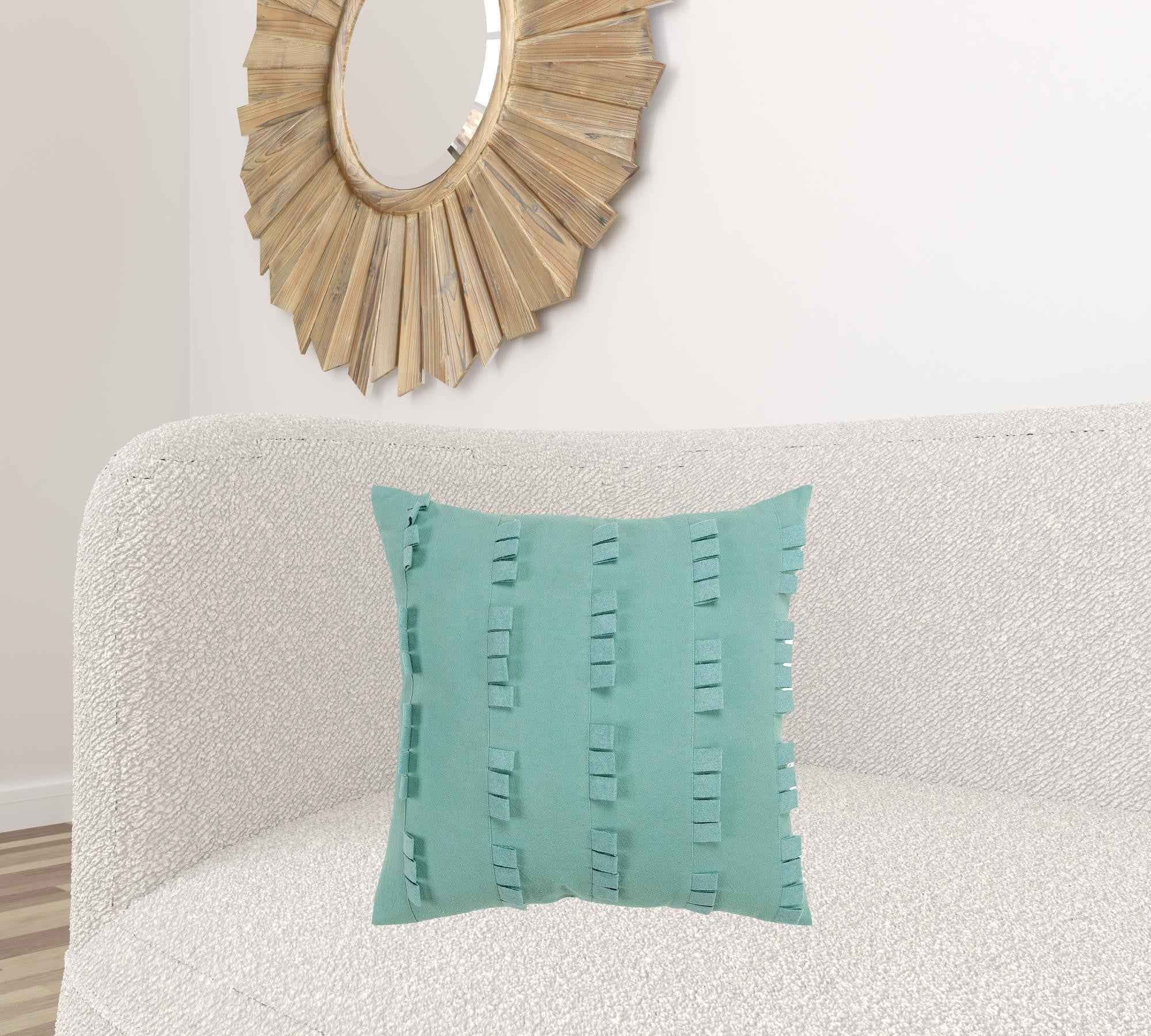 20" Aqua Cotton Pillow