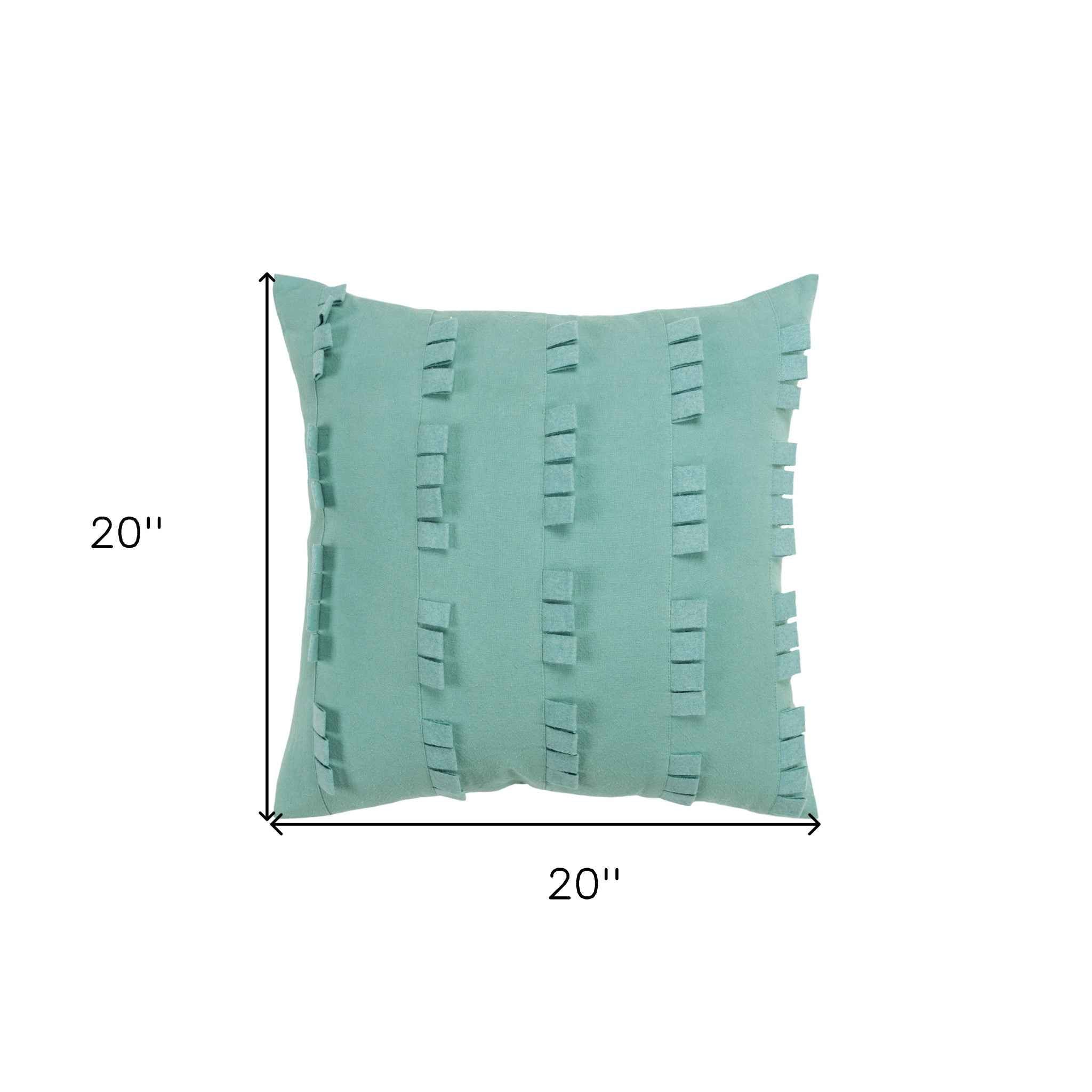 20" Aqua Cotton Pillow