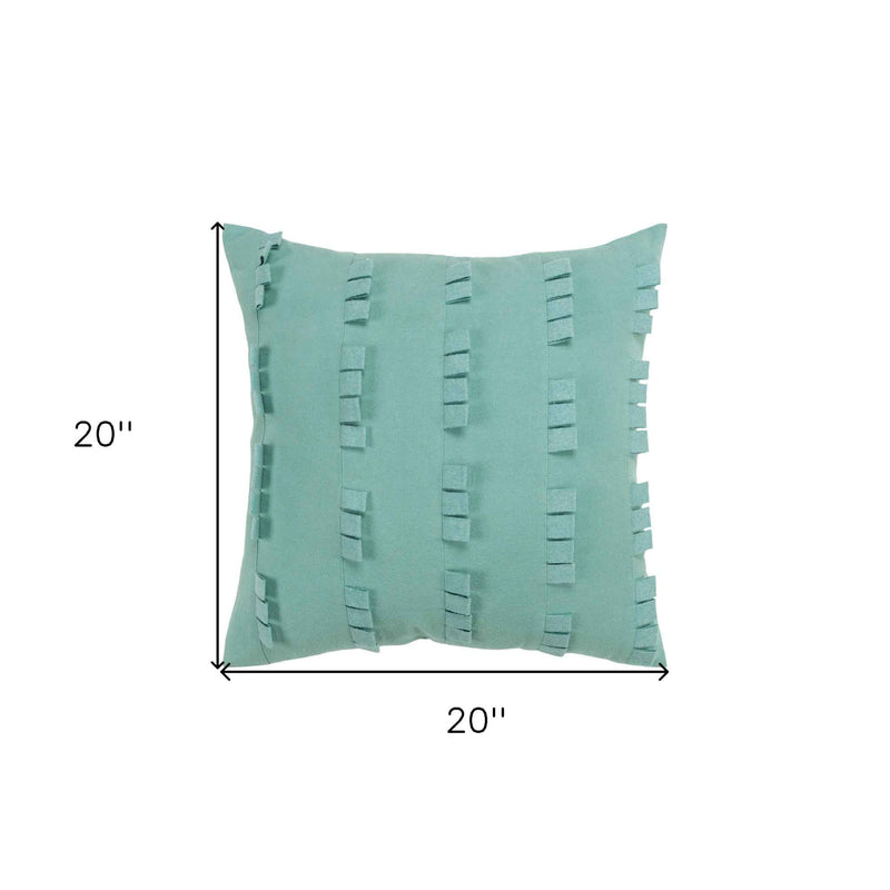 20" Aqua Cotton Pillow