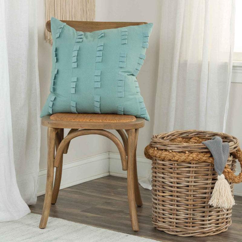 20" Aqua Cotton Pillow