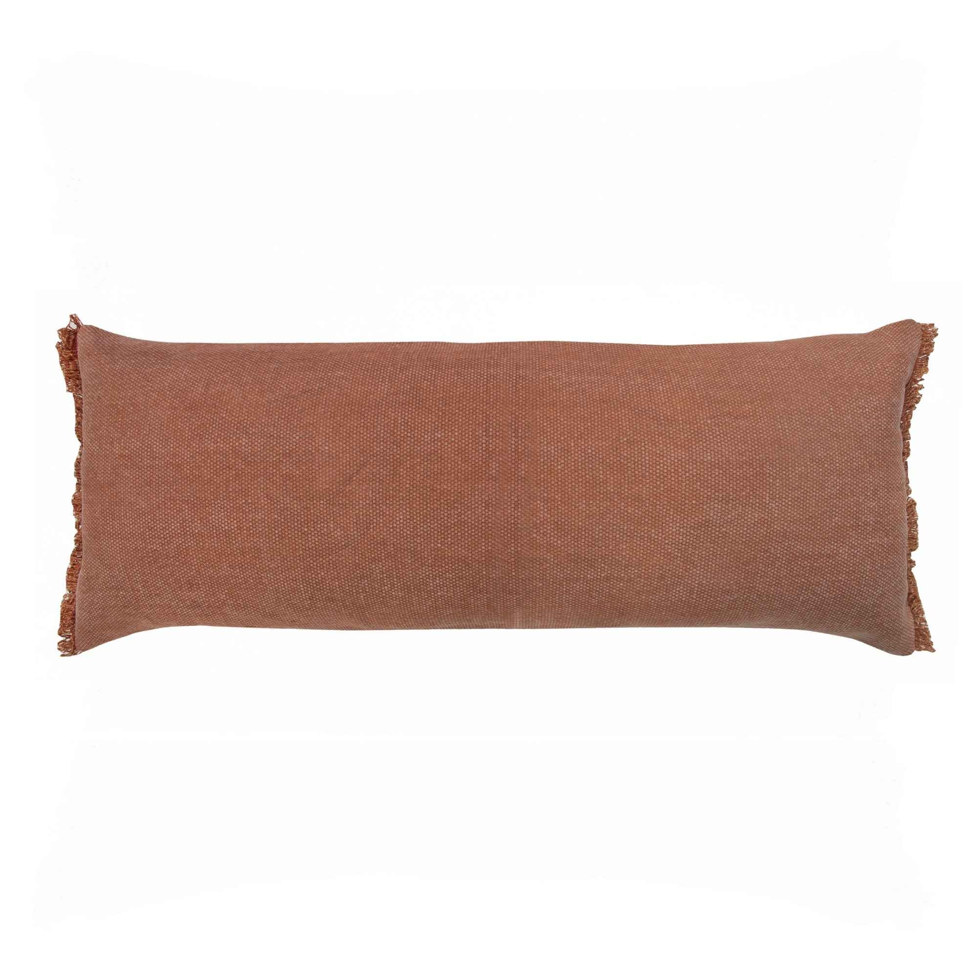 14" X 36" Adobe Orange 100% Cotton Zippered Pillow