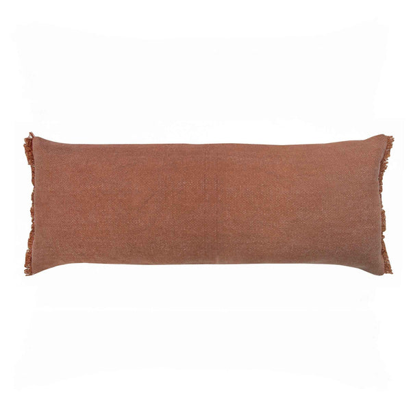 14" X 36" Adobe Orange 100% Cotton Zippered Pillow