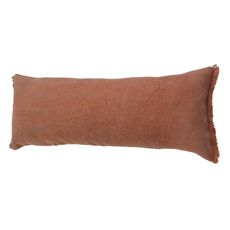 14" X 36" Adobe Orange 100% Cotton Zippered Pillow