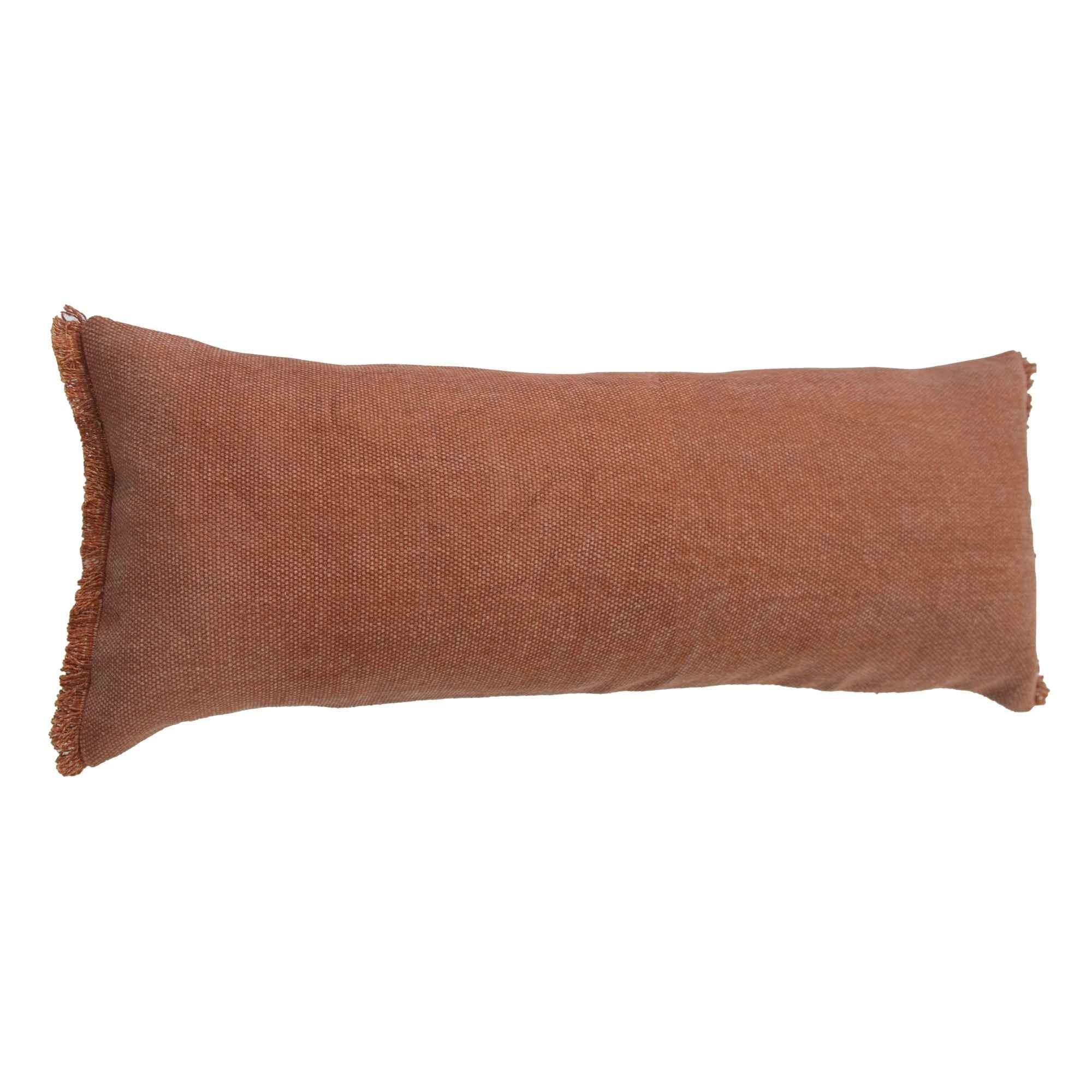 14" X 36" Adobe Orange 100% Cotton Zippered Pillow