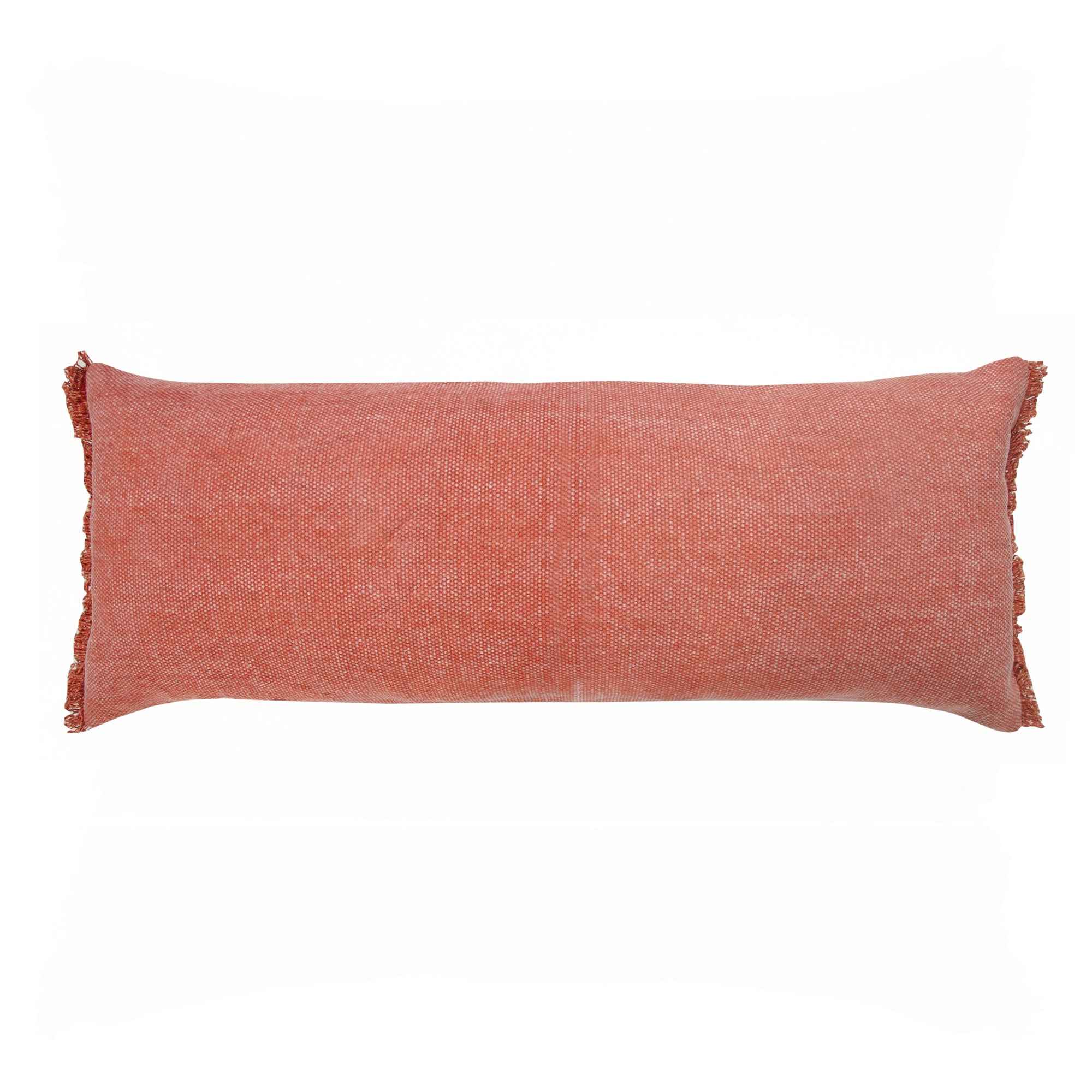 14" X 36" Rose Pink 100% Cotton Zippered Pillow
