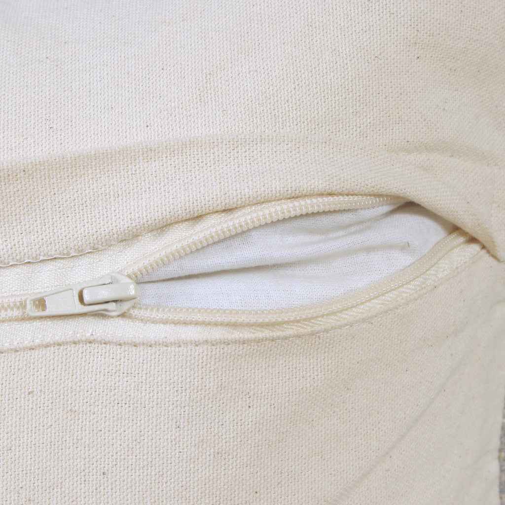 14" X 36" Heathered Gray And Off-White 100% Cotton Geometric Zippered Pillow