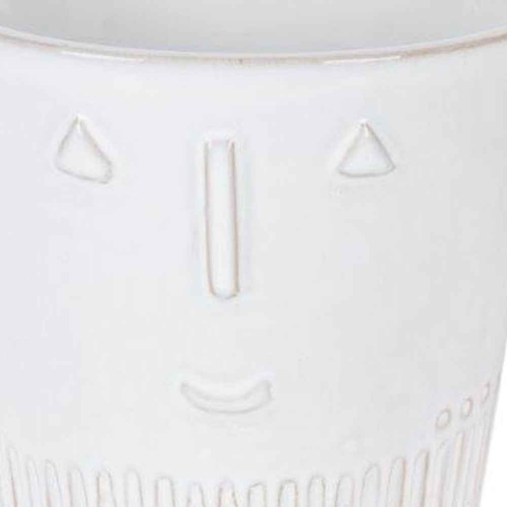 White Set of Two Porcelain 4.4329 ounce Round Pot Planter