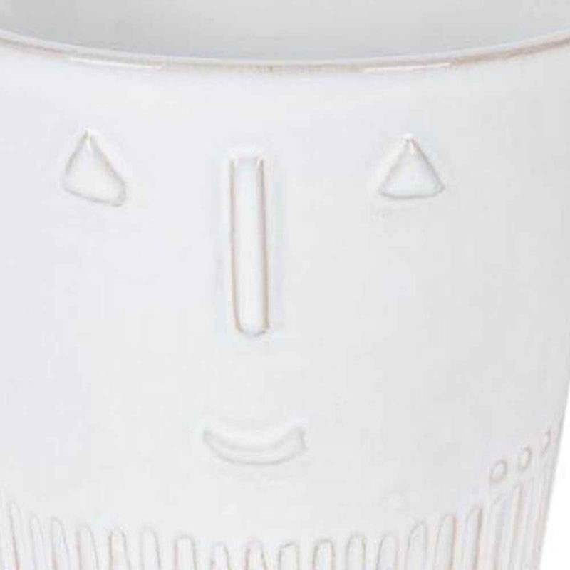 White Set of Two Porcelain 4.4329 ounce Round Pot Planter