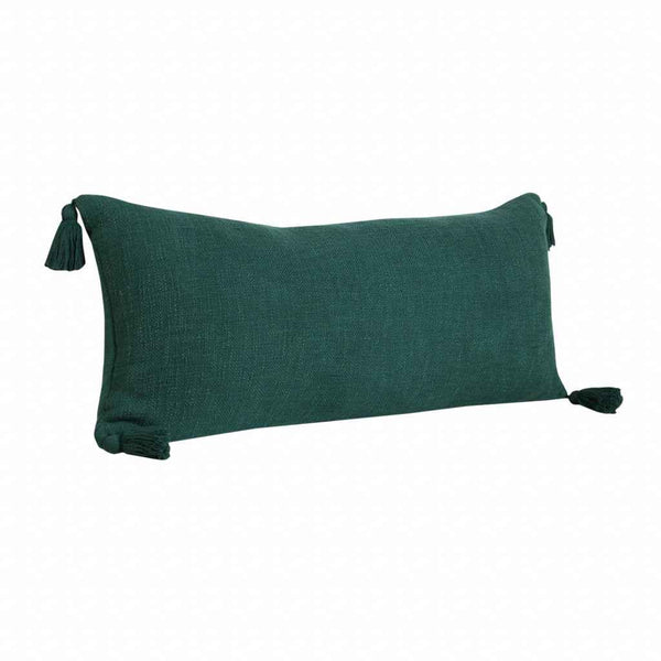 14" X 36" Emerald Green 100% Cotton Zippered Pillow