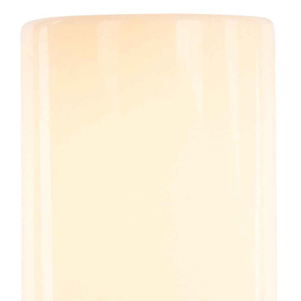 8" White with Orange Flame Flameless Designer Candle