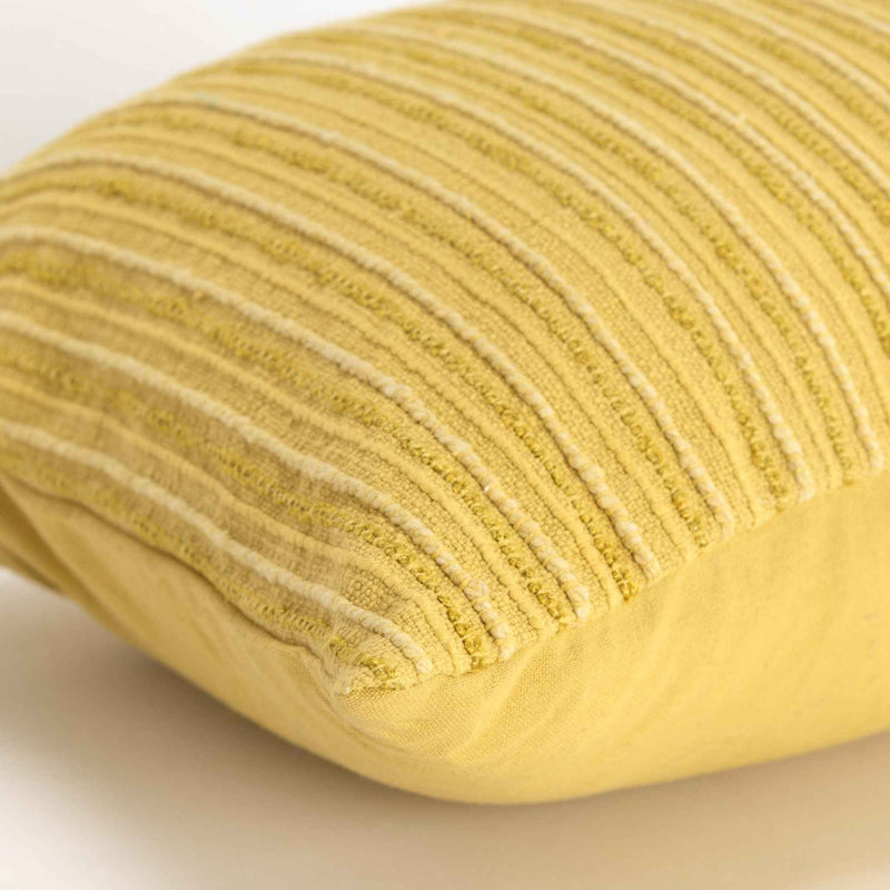 14" X 14" Yellow Cotton Blend Pillow