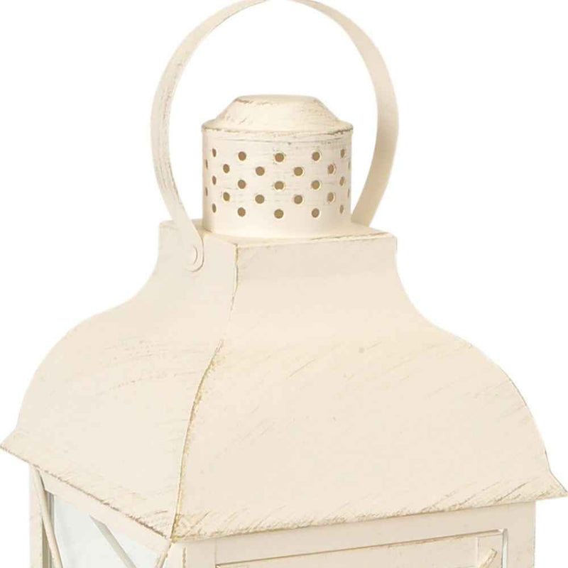 Set Of Three White Flameless Floor Lantern Candle Holder