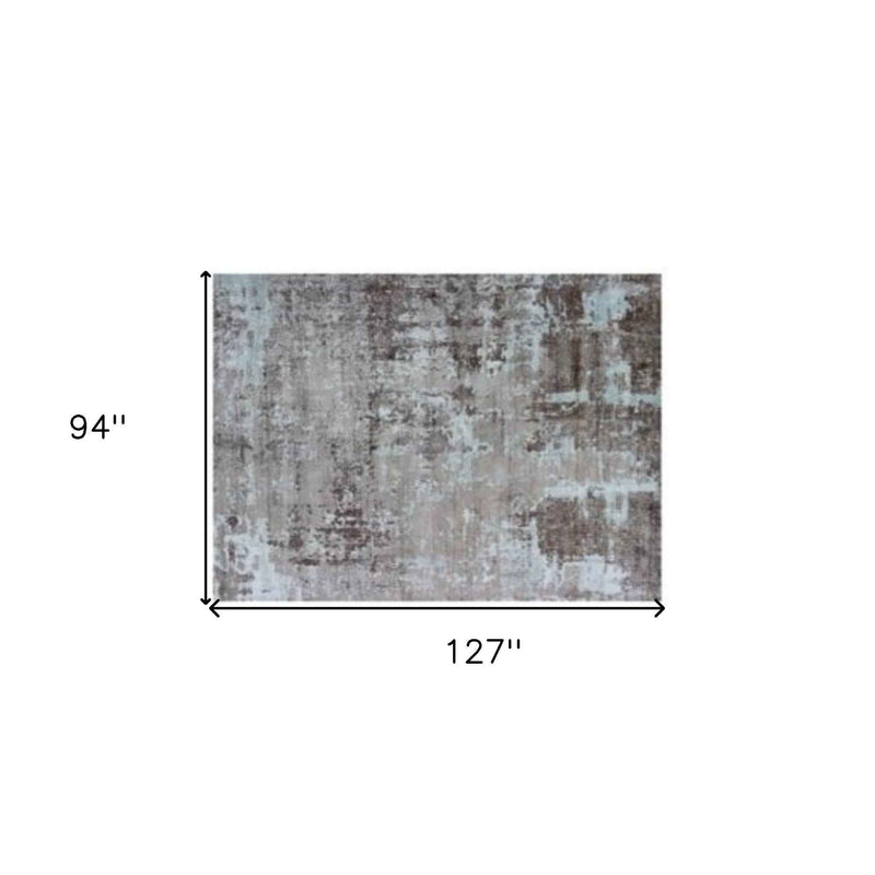 8' X 11' Brown And Silver Hand Loomed Area Rug