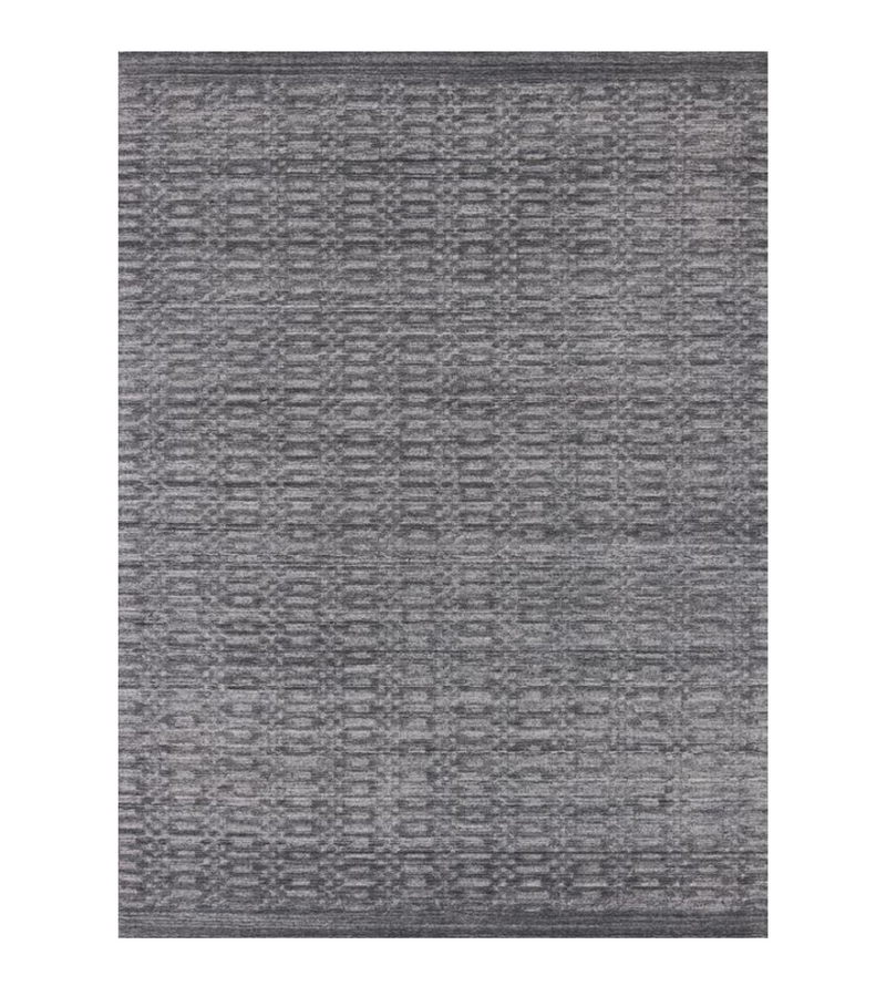 9' X 12' Charcole And Dark Grey Hand Loomed Area Rug