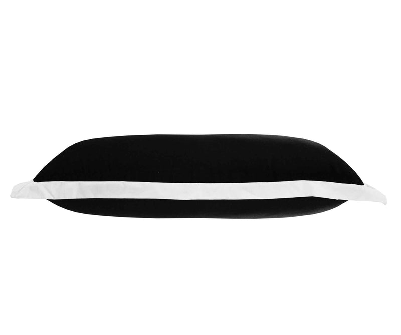 14" X 36" Black And White 100% Cotton Geometric Zippered Pillow