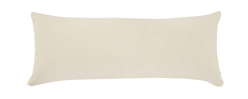 14" X 36" Orange And Off-White 100% Cotton Striped Zippered Pillow