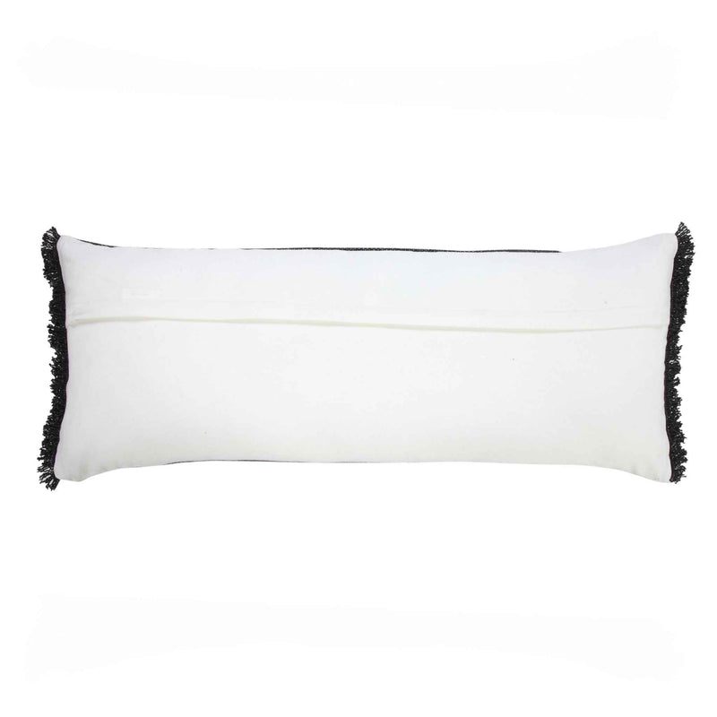 14" X 36" Jet Black 100% Cotton Zippered Pillow