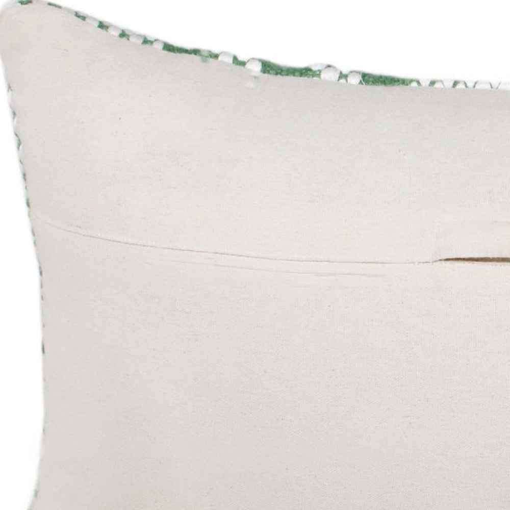 14" X 36" Deep Navy And White 100% Cotton Geometric Zippered Pillow