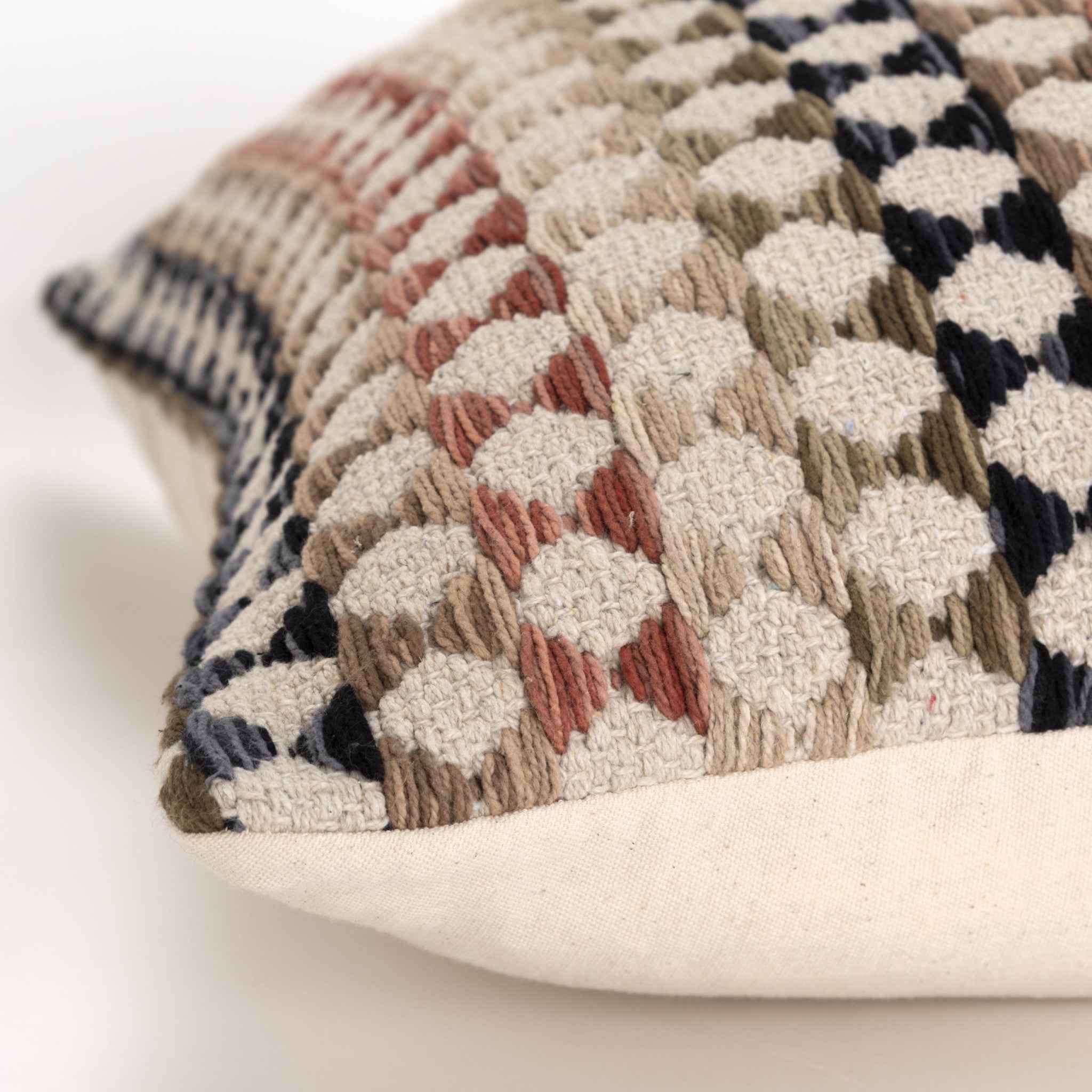 20" Blue and Green Cotton Pillow