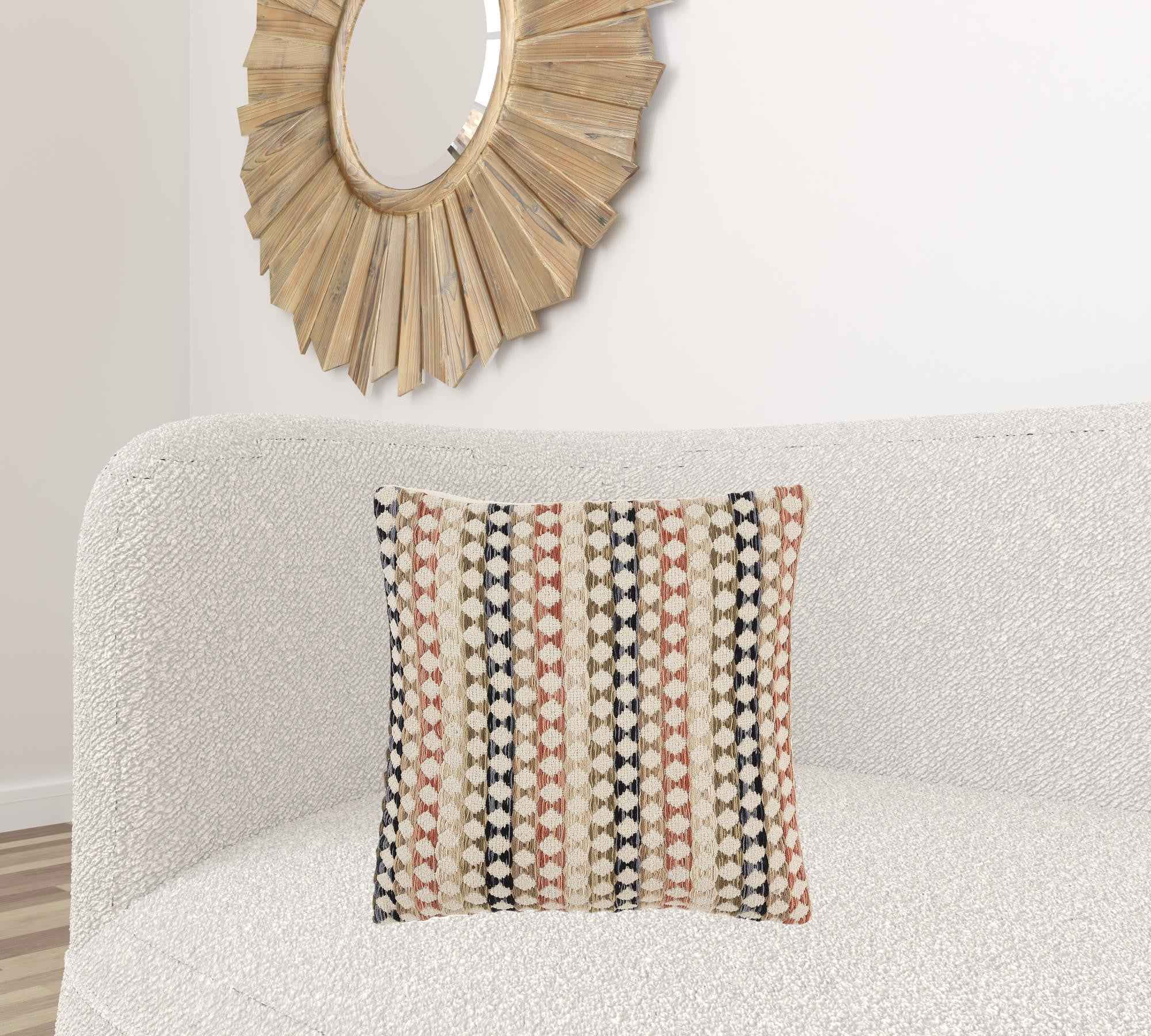 20" Blue and Green Cotton Pillow