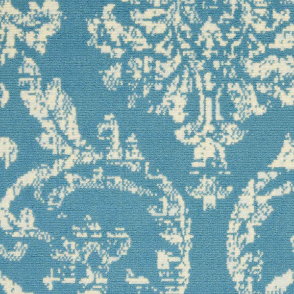 6' X 9' Blue Damask Power Loom Area Rug Default Title