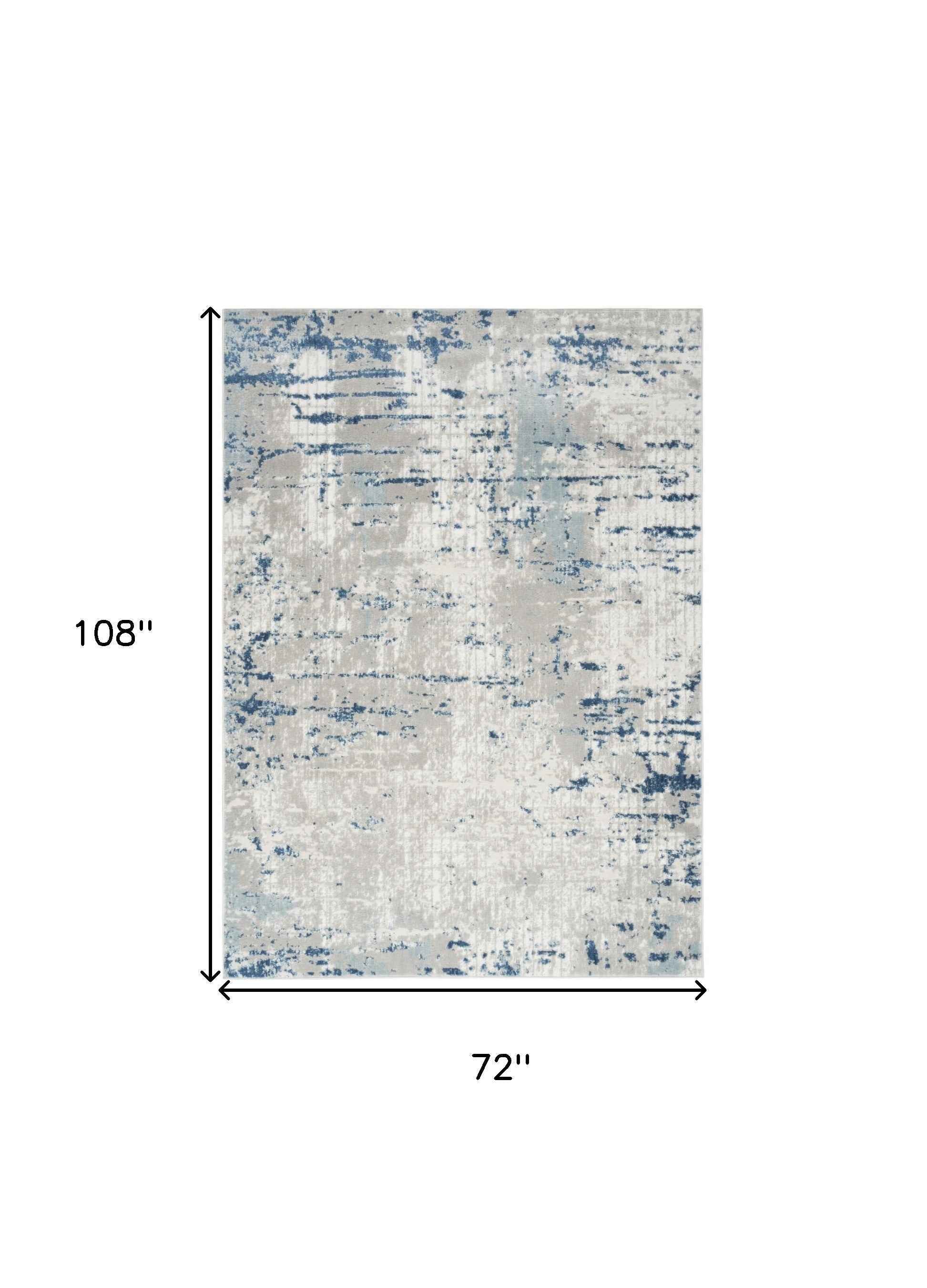 6' x 9' Ivory Abstract Power Loom Area Rug