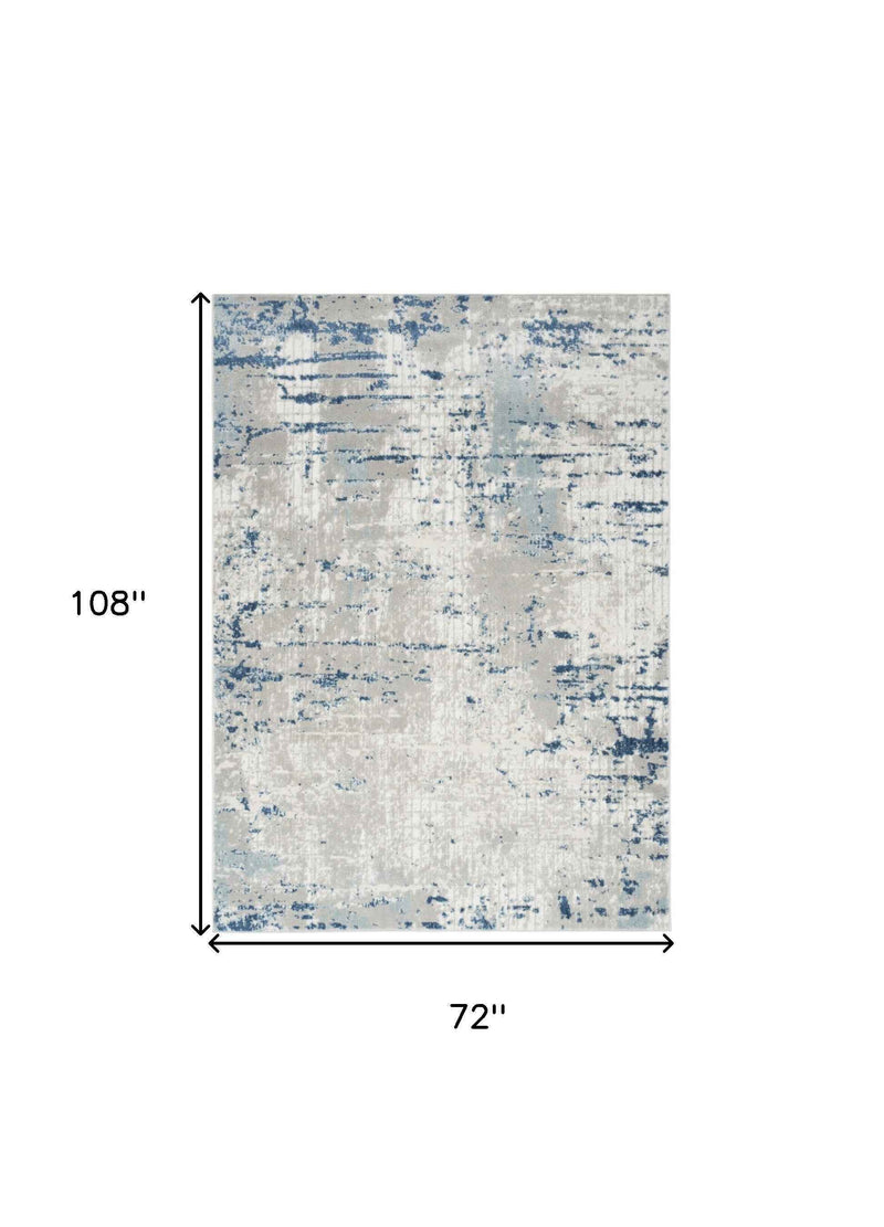 6' x 9' Ivory Abstract Power Loom Area Rug