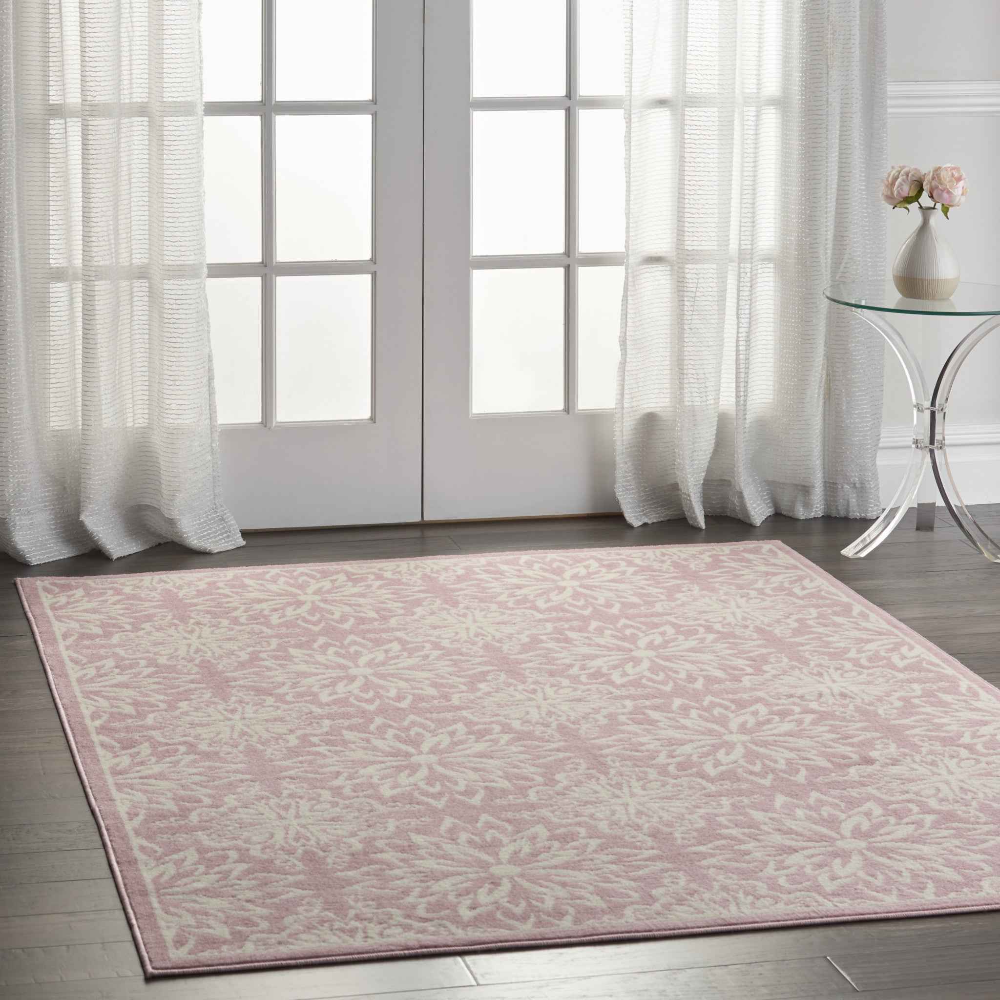 6' X 9' Pink Floral Power Loom Area Rug