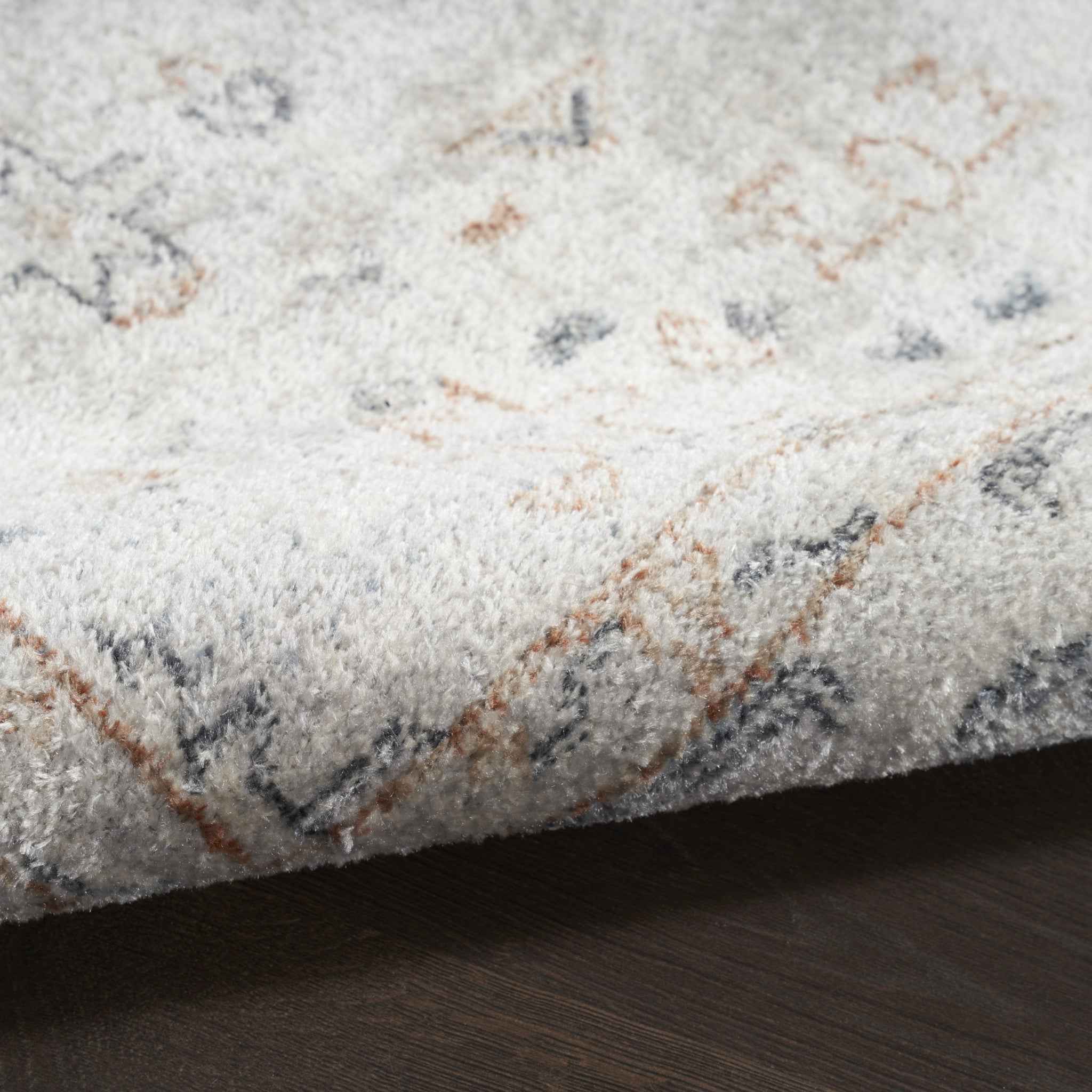 9' X 12' Light Blue Oriental Power Loom Distressed Area Rug