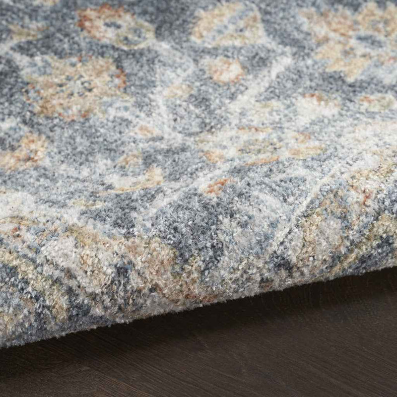 4' X 6' Gray Oriental Power Loom Distressed Washable Area Rug