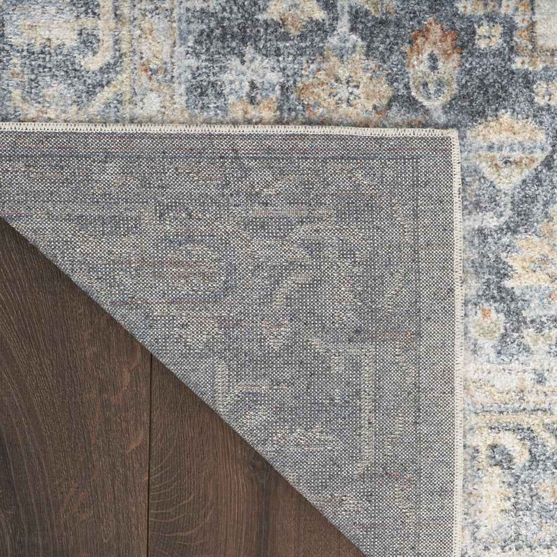 4' X 6' Gray Oriental Power Loom Distressed Washable Area Rug