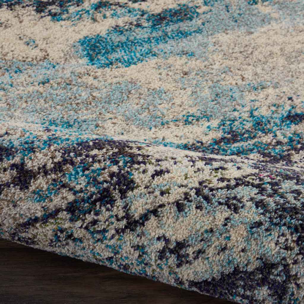 9' x 12' Ivory Abstract Power Loom Area Rug